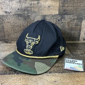 New Era Hat Windy City Bulls Black Gold Rope Camo Snapback Adjustable 9fifty Cap